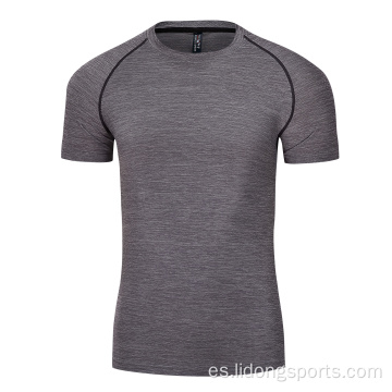 Camiseta para hombres deportivos de fitness de manga corta para adultos al por mayor